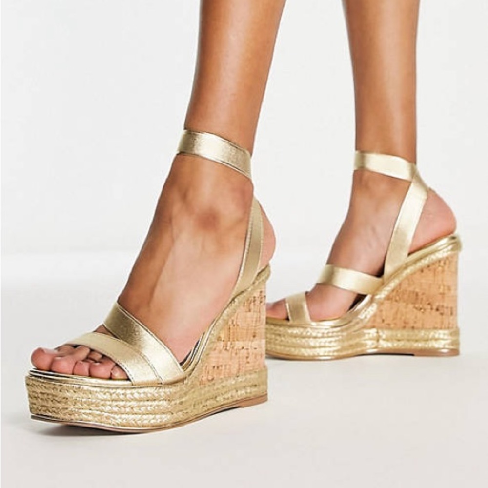 ASOS Gold Wedge Sandals - Picture 2 of 6